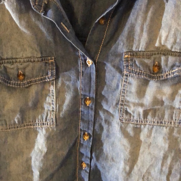 Denim Button Up Blouse - Picture 4 of 11